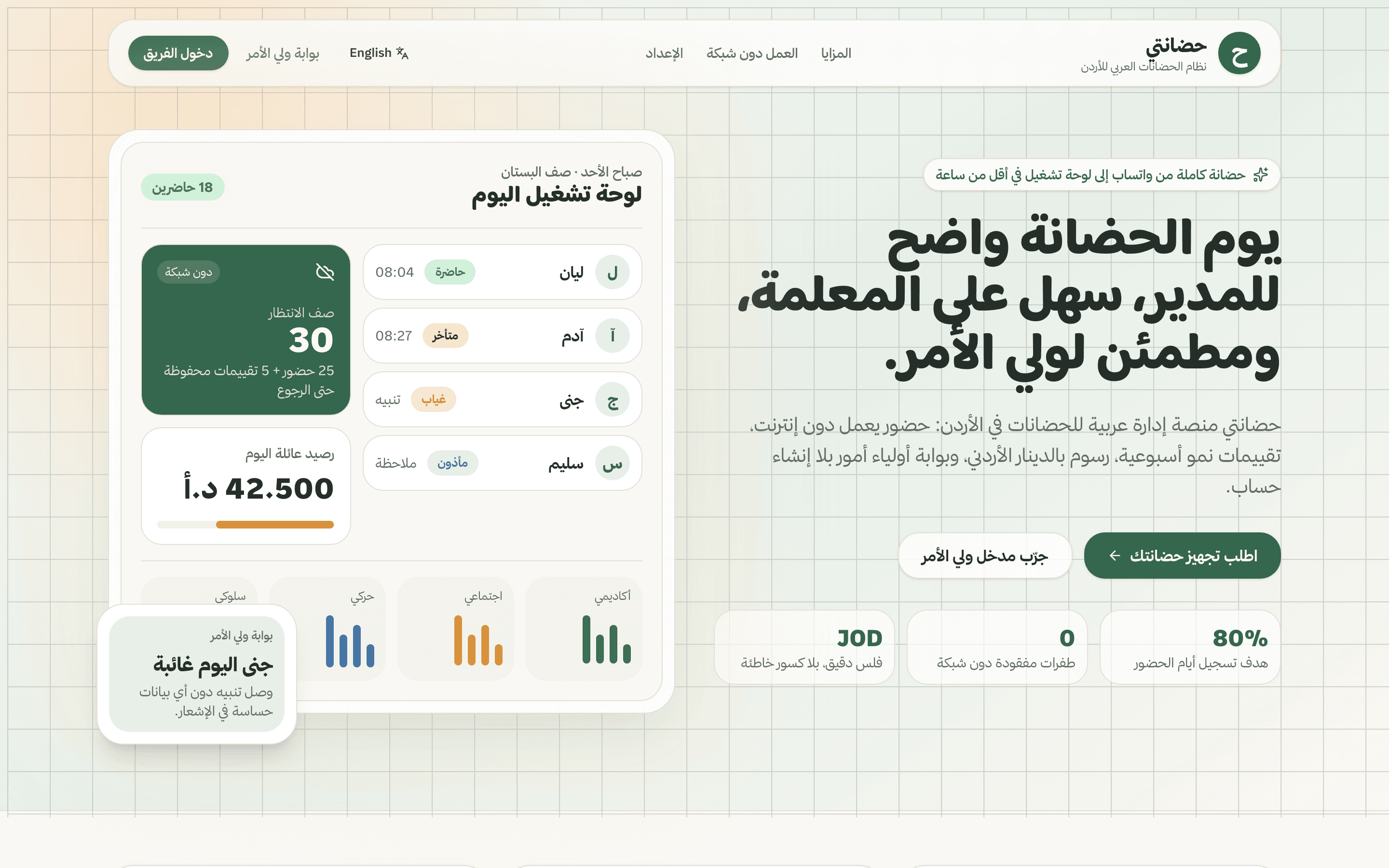 Hadanati: Run a nursery: attendance, assessments, fees and a parent portal.